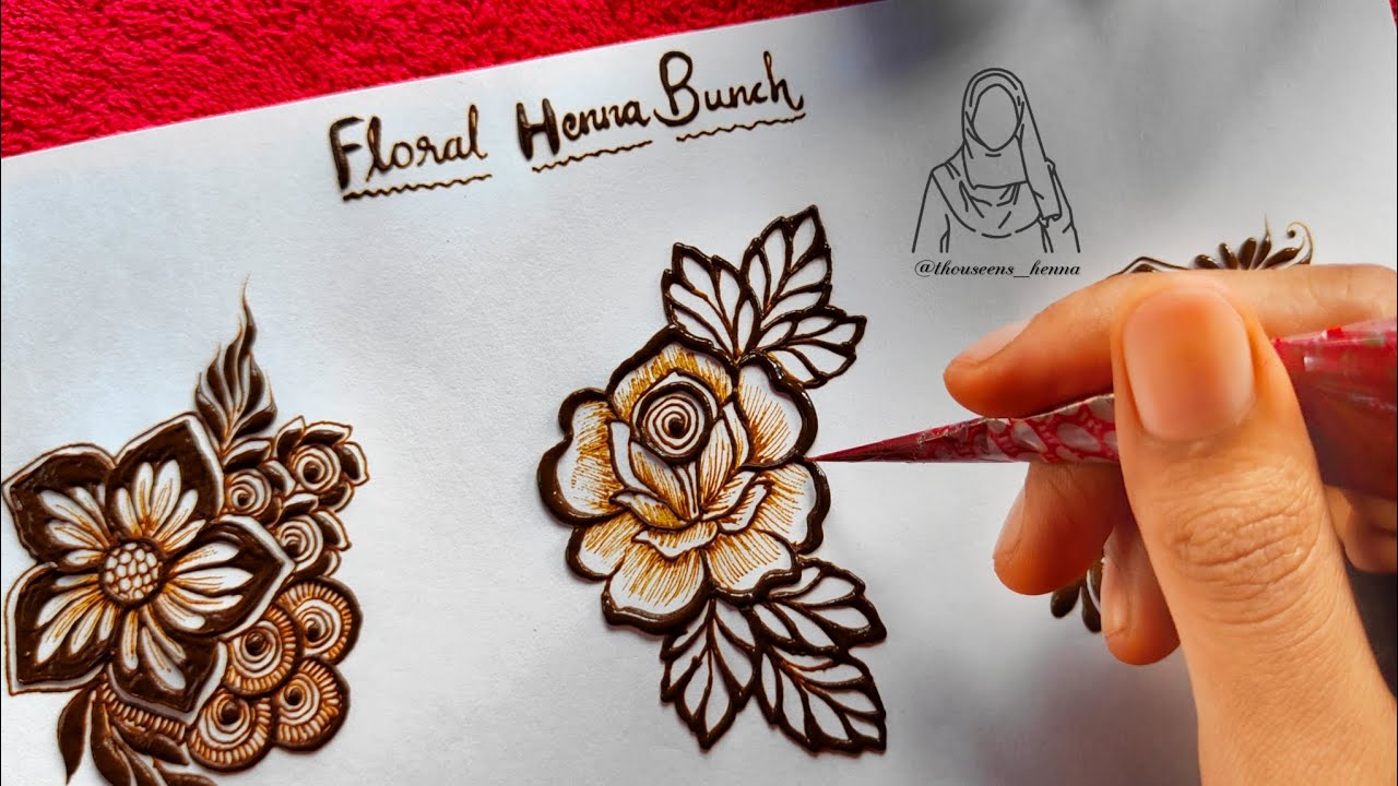 Very Beautiful Trendy Floral Henna Design Bunches😍 | Floral Bunch Step by step tutorial for Learners