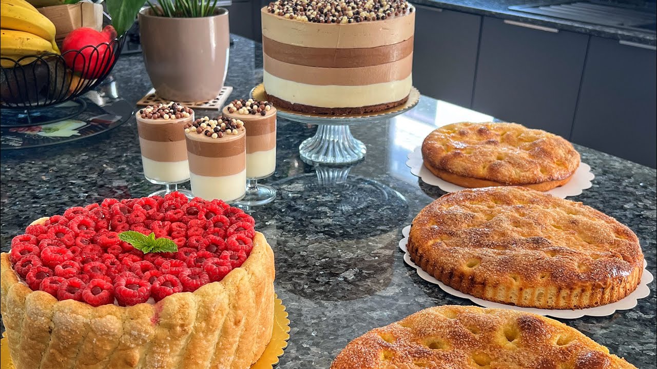 Tarte au sucre ~ 4 chocolats ~ Charlotte &agrave; la framboise