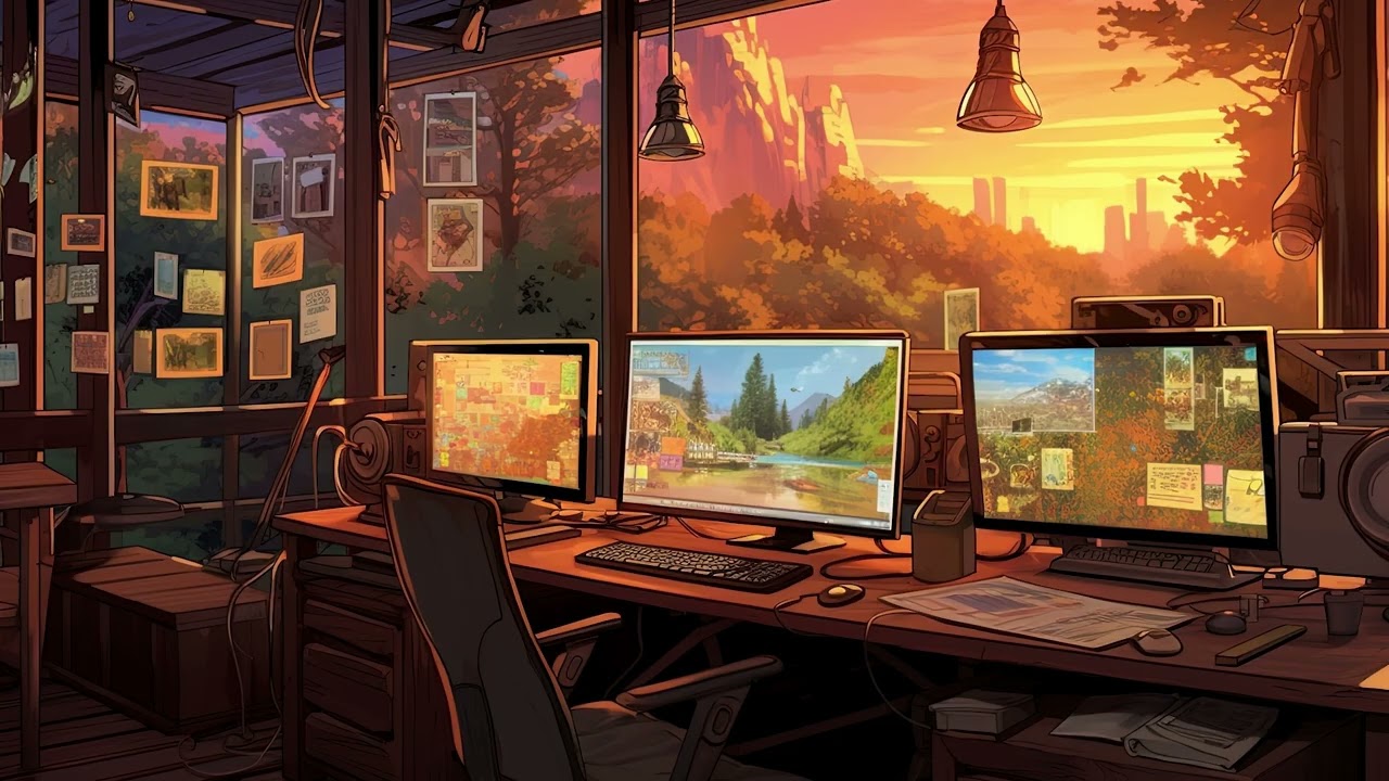 Cozy Lo-Fi Jazz — Sunset Workspace & Soft Golden Hour 🌇🎹