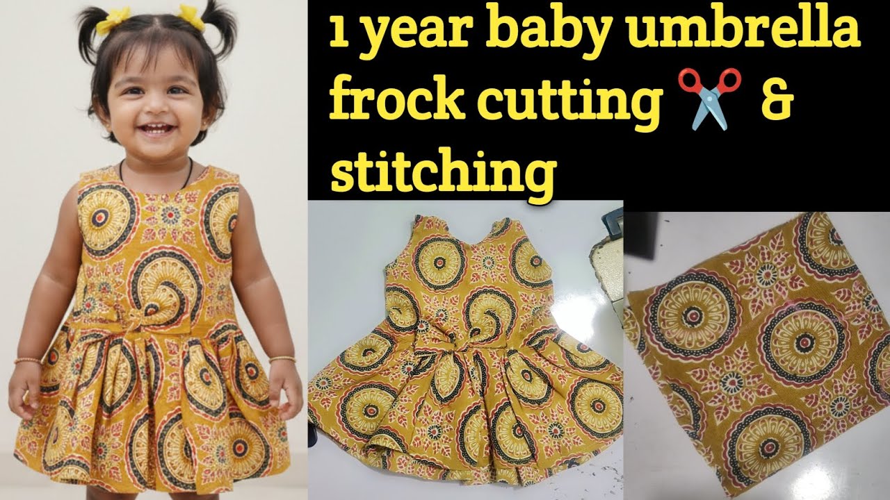 Beautiful princess cut baby frock cutting and stitching |umbrella frock cutting tutorial & stitching