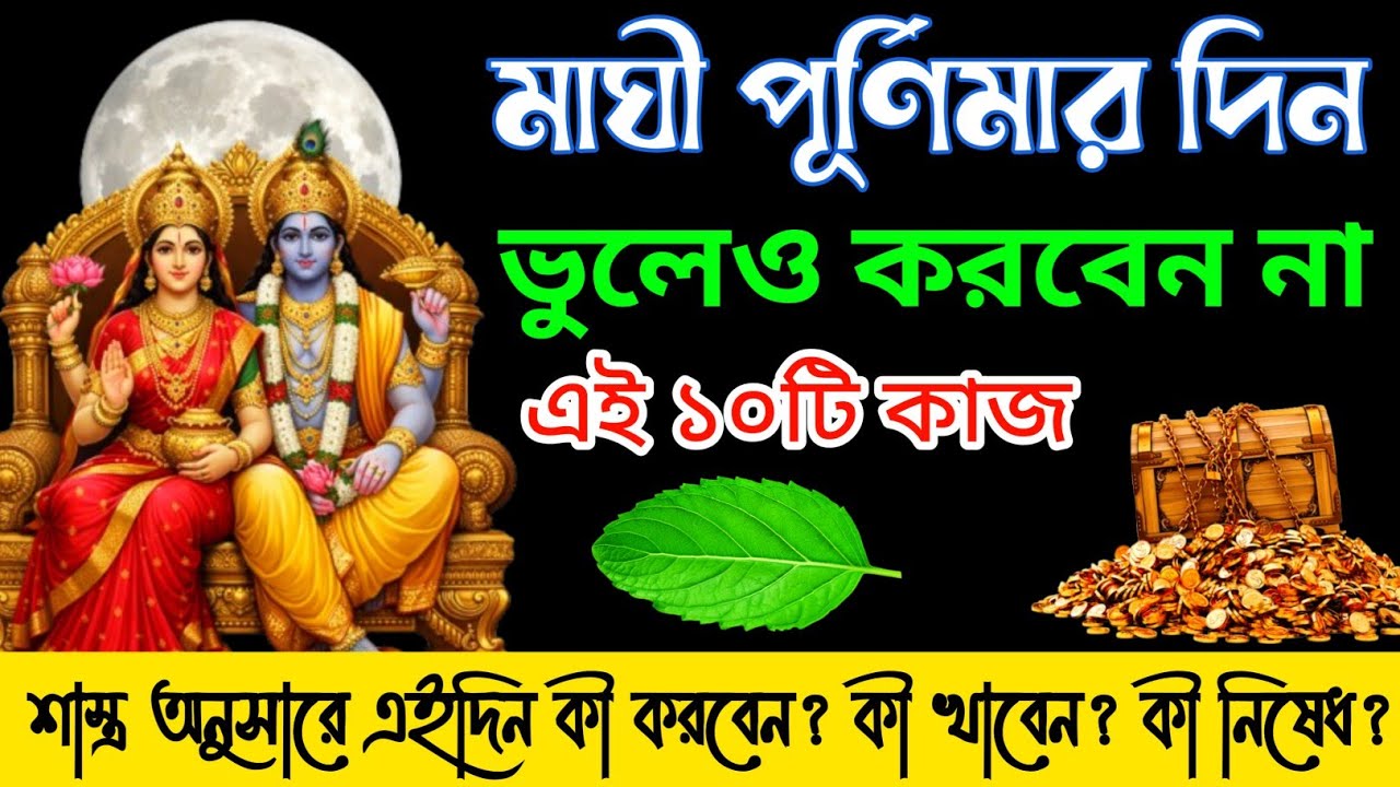 মাঘী পূর্ণিমা ২০২৬ কবে? এই ৫টা কাজ করলে ঘরে লক্ষ্মী আসবেই! |  মাঘী পূর্ণিমায় এই ভুল করলে সর্বনাশ!