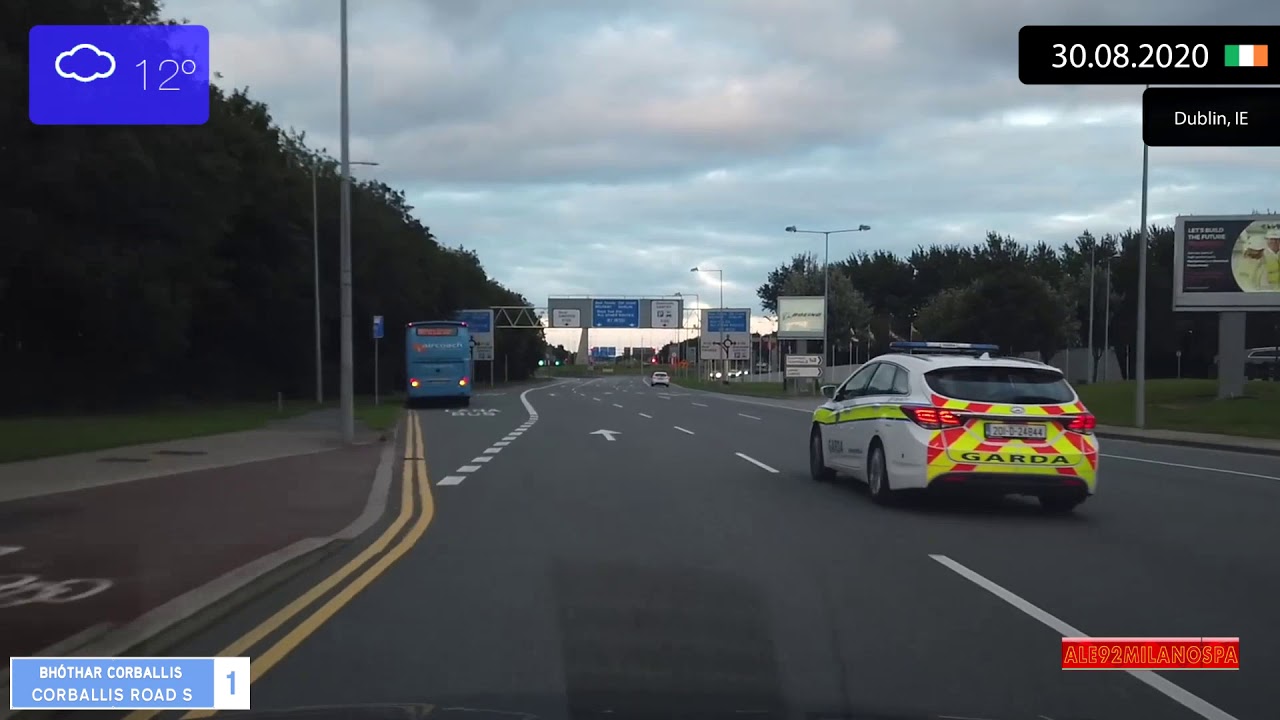 Driving through Leinster (Ireland) from Dublin to Swords 30.08.2020 Timelapse x4