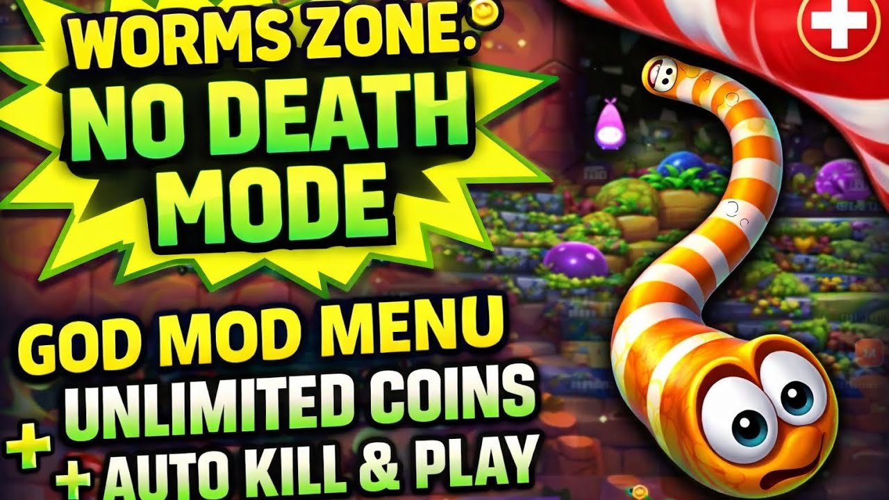 WormsZone.io NO DEATH MODE 😱 | God Mode Menu 🔥
