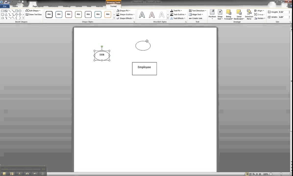 ER Diagram in MS Word Part 2- Creating An Atomic Attribute