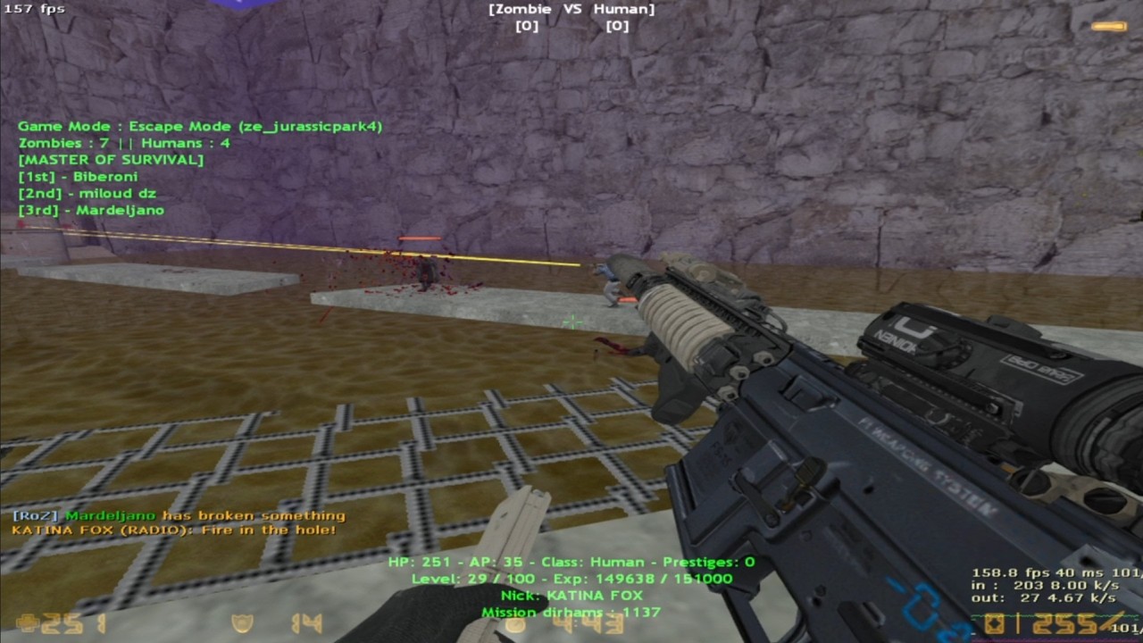 cs 1.6 ROZ zombie escape [ze_jurassicpark4] gameplay 2026