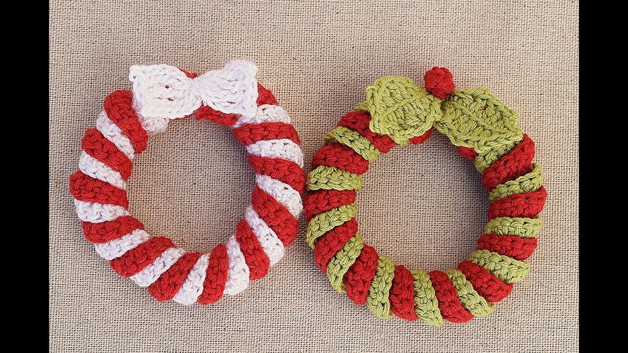 Coronas navideñas a crochet. Muy facil y rapido