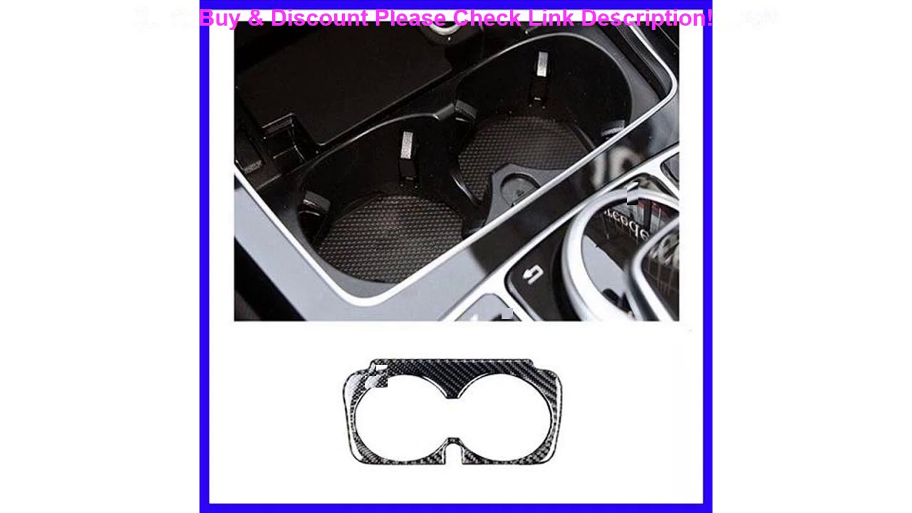 Car cup holder Sticker ForMercedesBenz NewC-Class W205 C180 C200 C300 Carbon fiber  interior acces