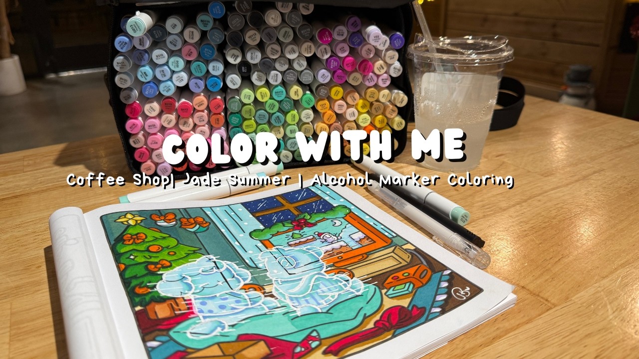 Quiet Coffee Shop Coloring ☕️ | Colormas Day 9 | Soft Lofi | No Talking