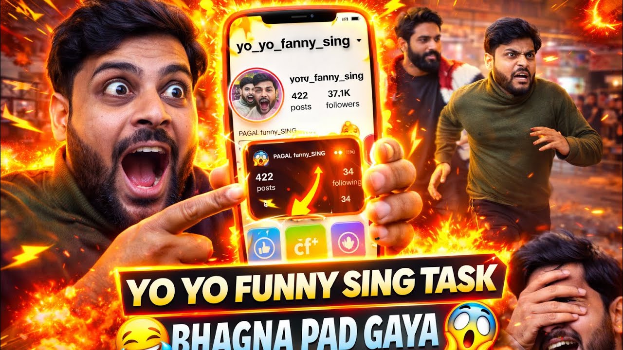 YO YO FUNNY SING TASK 😱🔥 | BHAGNA PAD GAYA 😂 Bare Market mai 🤣 | @yo_yo_fanny_sing