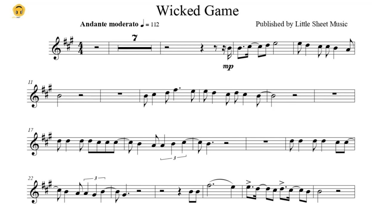 Wicked Game by Chris Isaak (Flute Solo with Piano Accompaniment/Sheets)