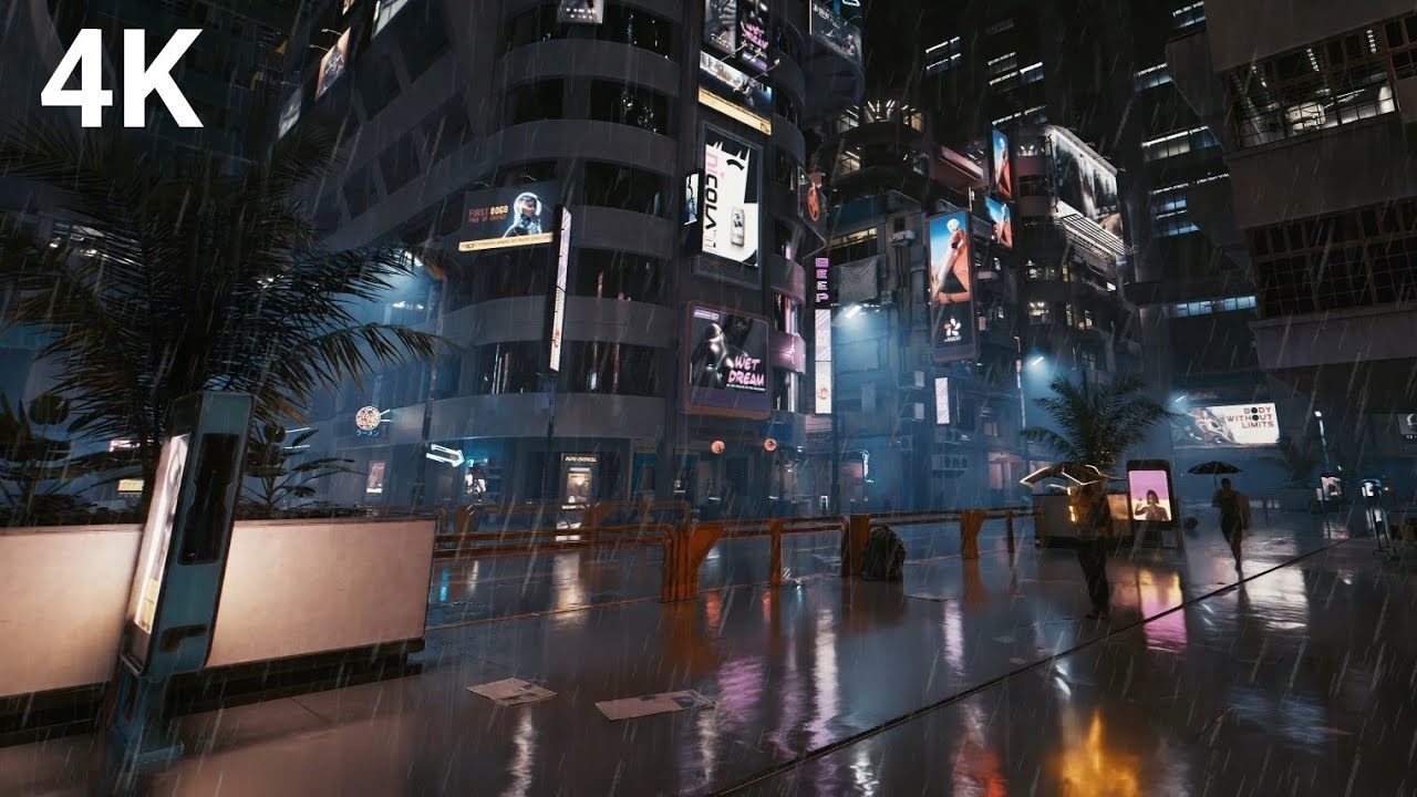 Sci Fi Thunder Rain for Deep Sleep 🌧️ 10 Hours Futuristic Ambience Rain ASMR