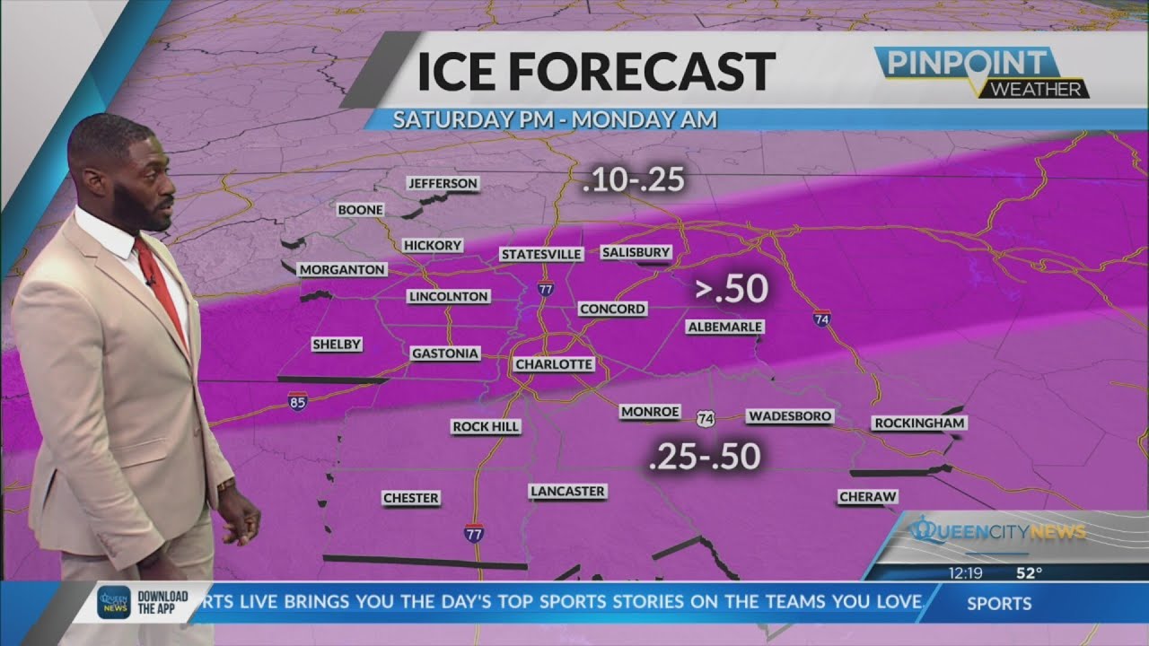 Ice and wintry mix moving into the Carolinas this weekend. Dangerous travel possible