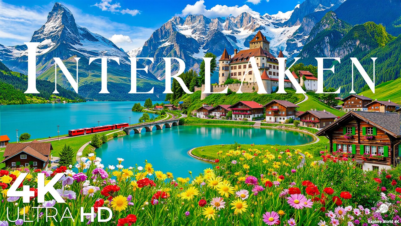 Interlaken,Switzerland 4K | Heart of the Swiss Alps – Turquoise Lakes, Alpine Peaks & Scenic Valleys