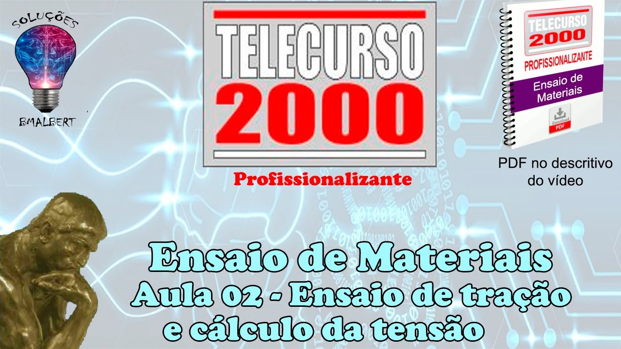 Telecurso 2000 - Ensaios de Materiais - 02 Ensaio de tração e cálculo da tensão