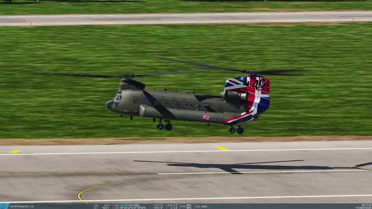 DCS Virtual Ramstein Airshow RAF Chinook HC.6 Arrival
