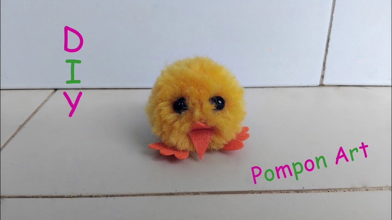 Pulcino di lana fai da te con un pon pon, &egrave; cos&igrave; bello! Il cucciolo pi&ugrave; facile che ho realizzato
