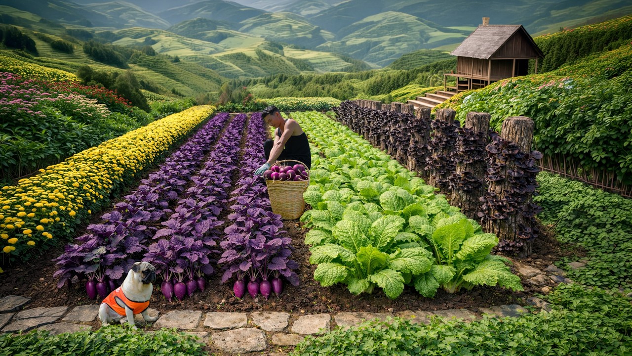 Harvest, Sell, Cook: Radish, Wood Ear Mushrooms, Mustard Greens, Chrysanthemum Greens – Farm Life.