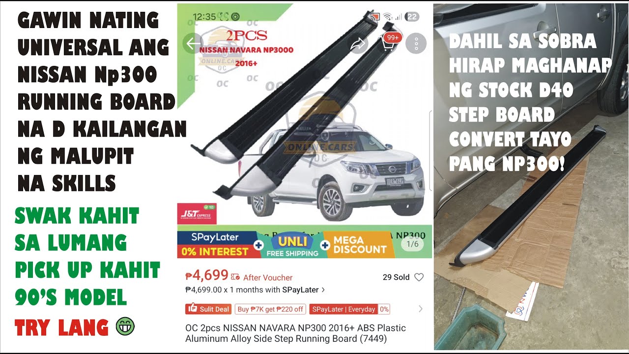 Nissan Navara np300 2014-2021 to older D40 2005-2013 Navara Step board Conversion