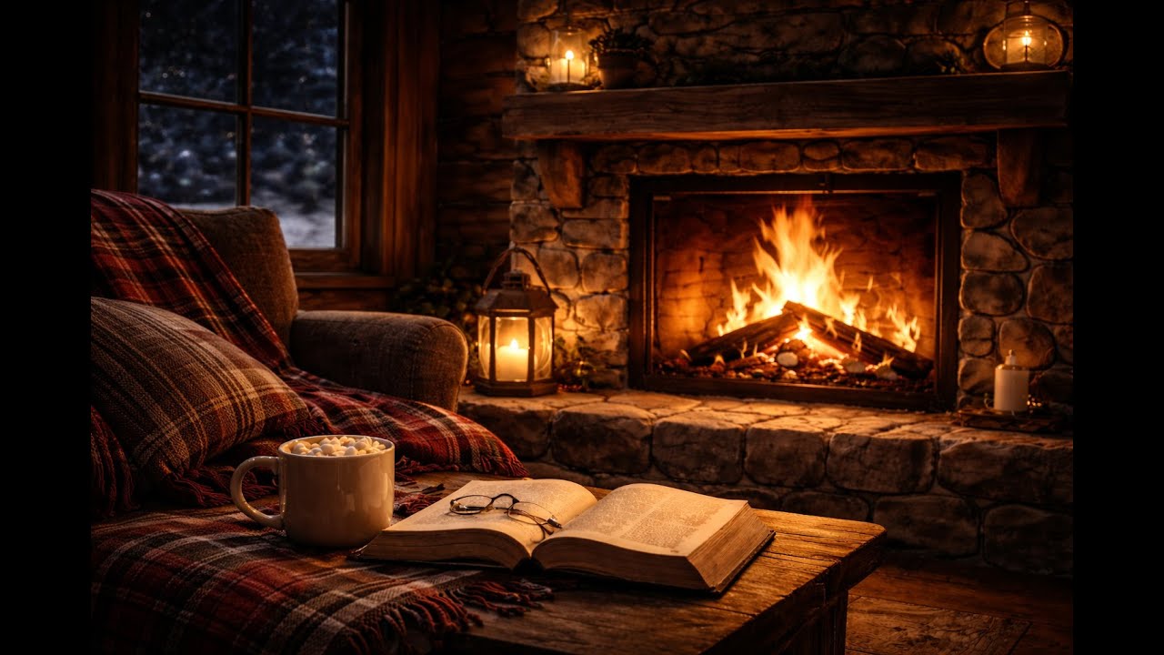 🔥 Crackling Fireplace Ambience | Cozy Night • Relaxing Fire Sound