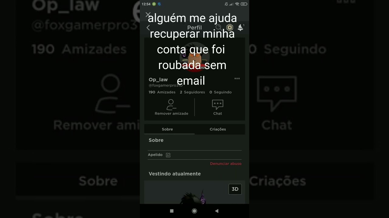 algu&eacute;m ajuda a recuperar minha conta que foi roubada sem o email