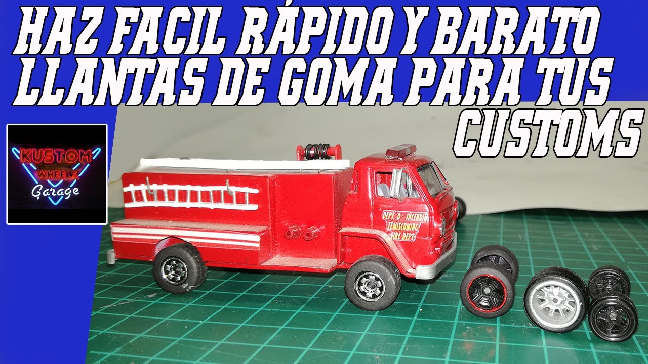 En 10 minutos llantas de goma para tu Hot Wheels - Matchbox simulación realista para tus customs !!