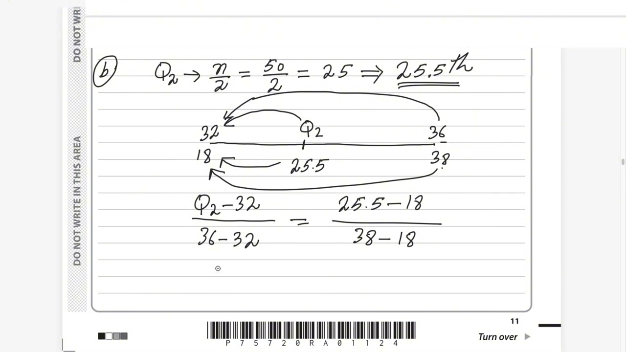 Statistics S1 May/June 2024 [Q3] Edexcel IAL WST 01/01| histogram, linear interpolation, Data Coding