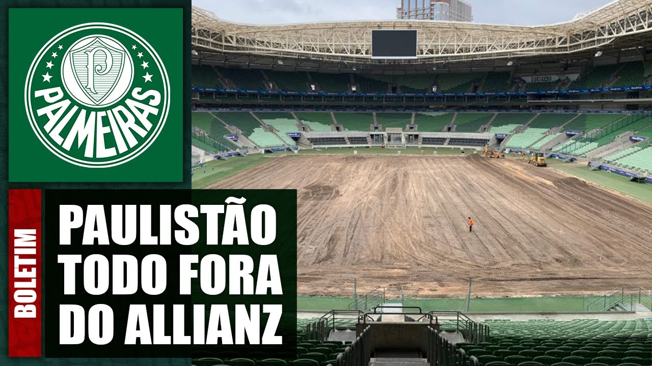 PALMEIRAS DEVE JOGAR PAULISTÃO TODO FORA DO ALLIANZ PARQUE? INÍCIO DA TROCA DE GRAMADO