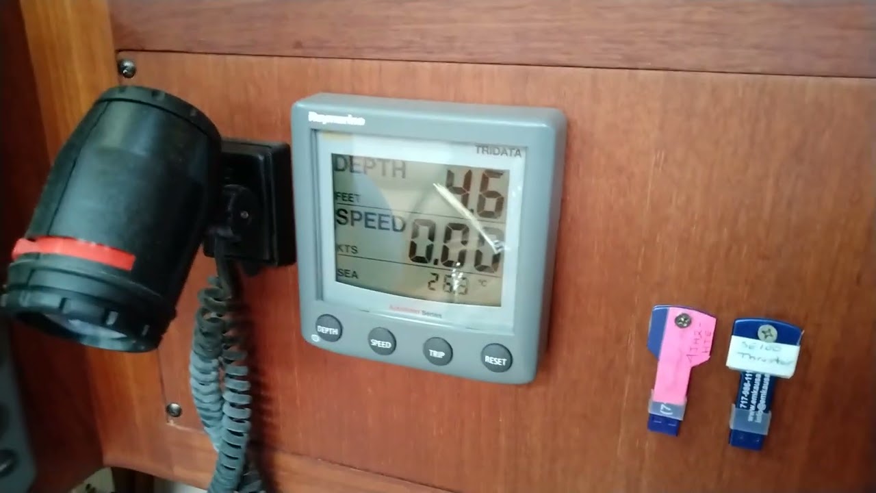 Booting up navigation instruments and Raymarine at nav station and helm