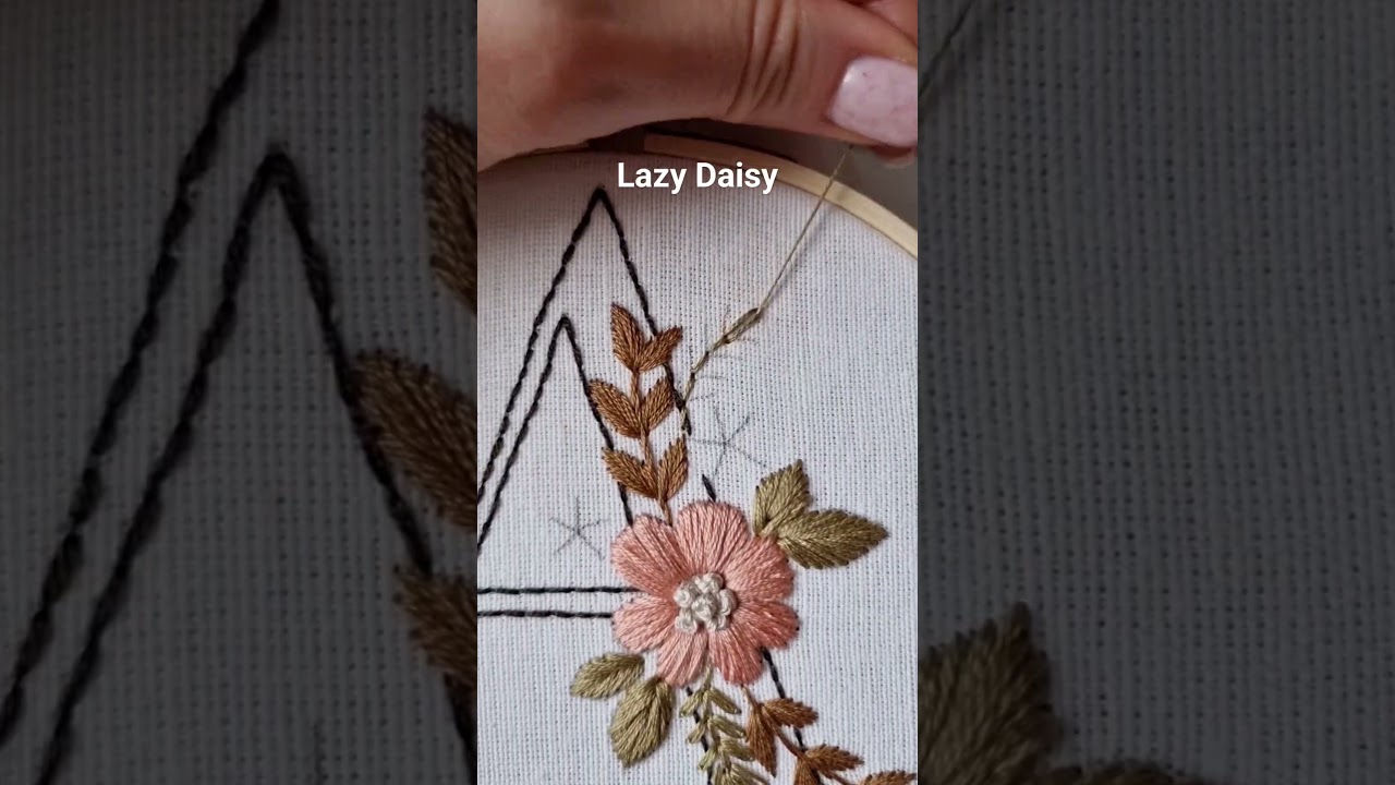 Quick Lazy Daisy stitch tutorial #art #embroidery #handembroidery #handmade #stitch #needle
