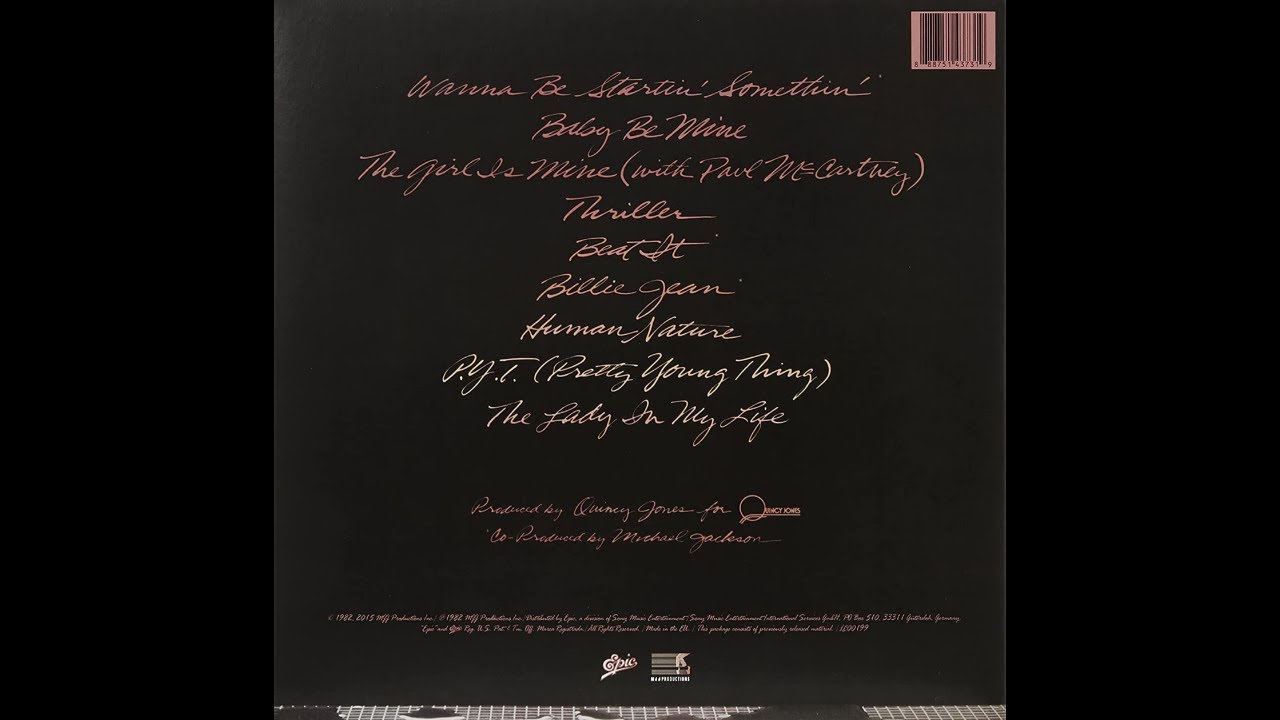 MJ Collection 5. Thriller 1982 US 1st Batch Vinyl Pressing