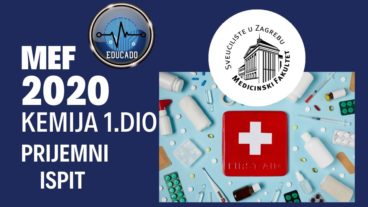 Medicinski Fakultet Zagreb - prijemni ispit (2020.godina) - Kemija 1.dio