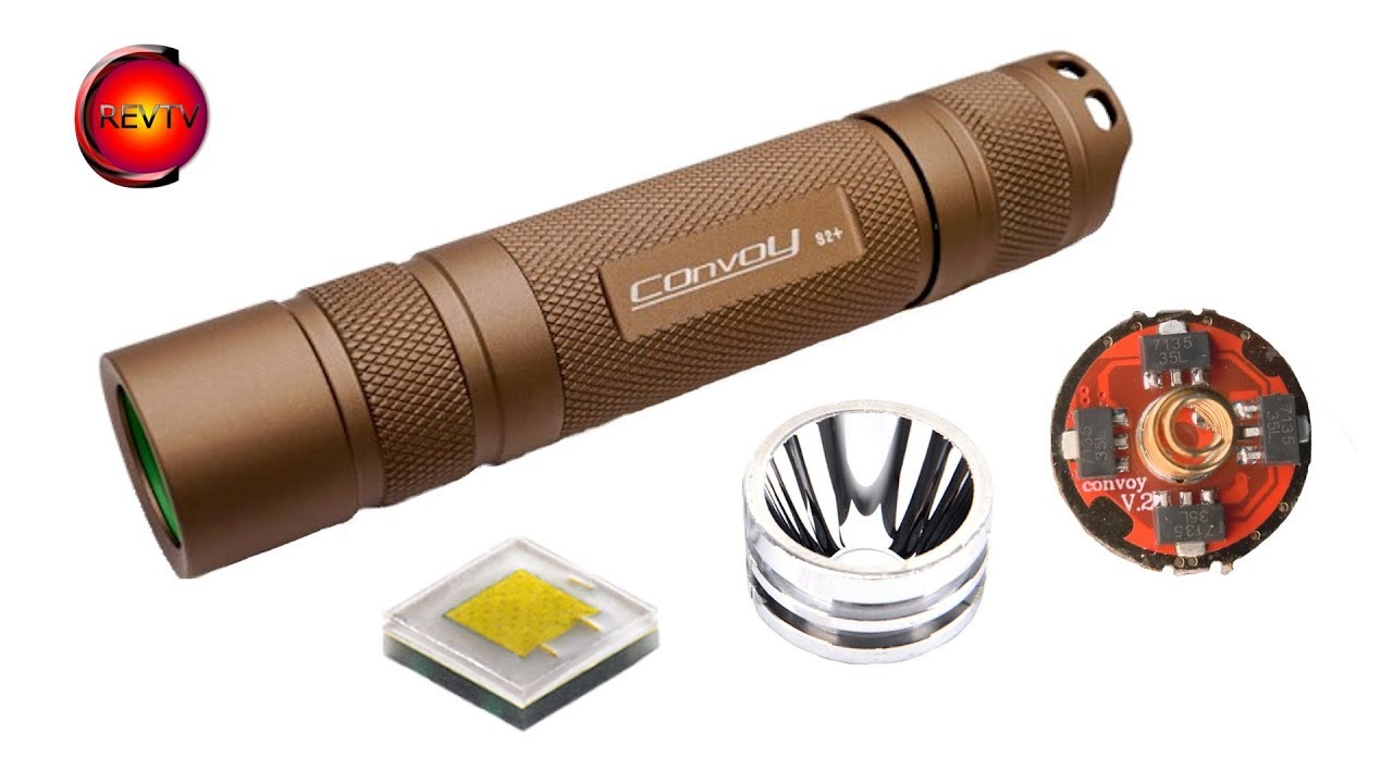 Convoy S2+ Desert Tan 7135x8 Cree XPL-HI V2 1A SMO reflector NEW firmware driver 12 Group