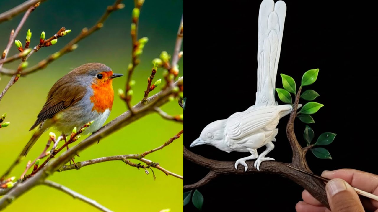 Clay Art | 🕊️ This 3D Bird Painting Looks Alive 😱🎨🖌️ | Acrylic & Clay Art