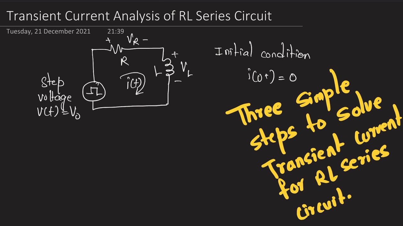 Transient Current Analysis of RL Series Circuit Using Laplace Transform