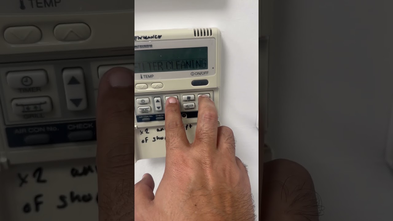 How to clear filter sign on mitsubishi heavy industries wired controller.