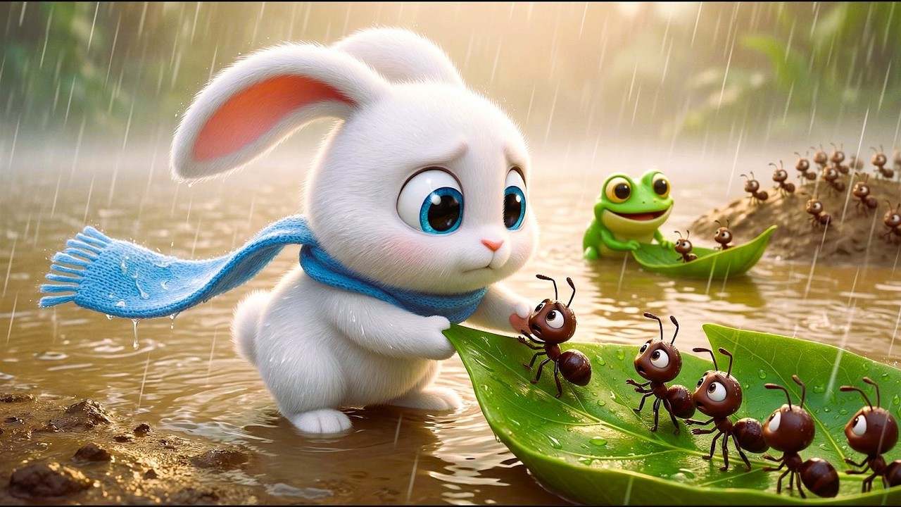 Heavy Rain Flooded Their Home 🌧️🐜 | Bunnli's BIGGEST Rescue Ever | Emotional 3D Kids Story