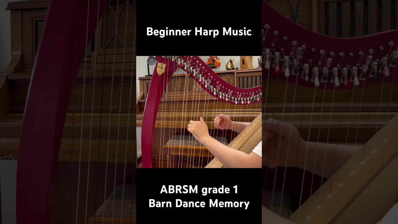 Easy early beginner harp music - Barn Dance Memory from first grade harp pieces #harp #learntheharp