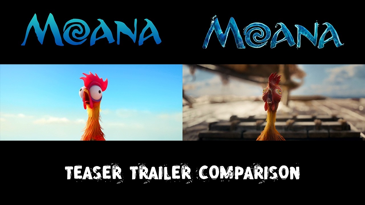 Moana TEASER TRAILER COMPARISON | Live Action vs Animation