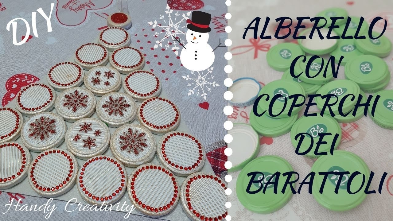 Alberello con i coperchi dei barattoli - Riciclo creativo