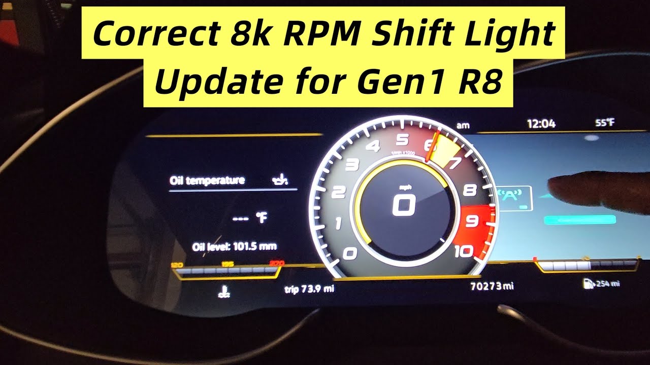 Gen1 Audi R8 digital gauge update correct 8k redline shift light