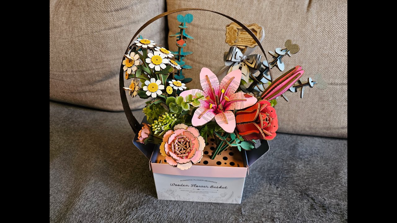 Robotime - Wooden flower basket