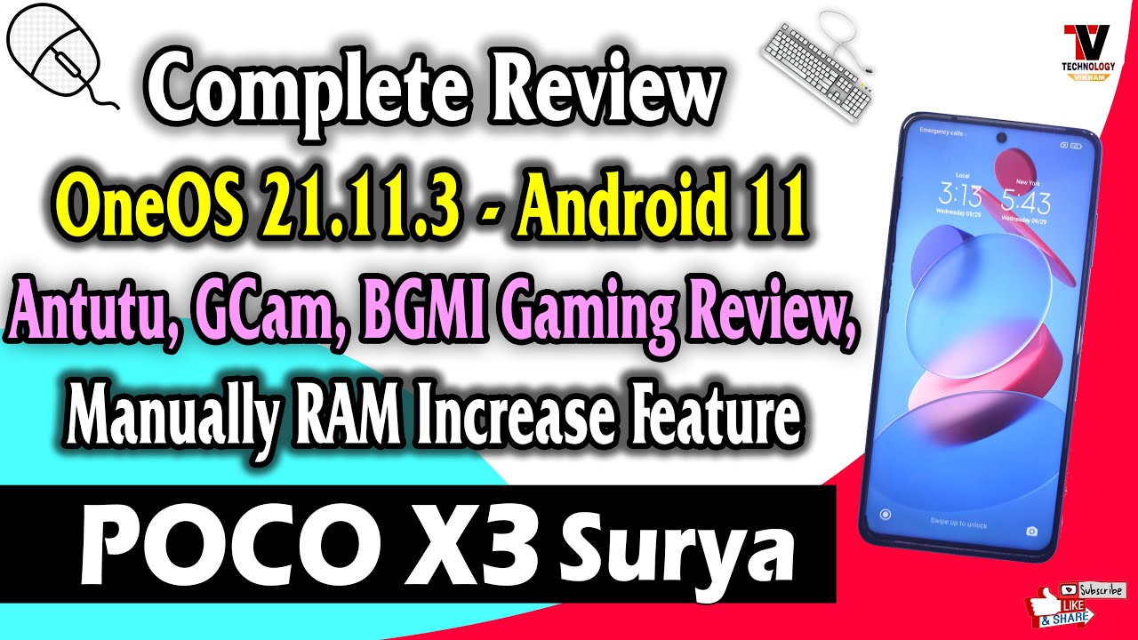 OneOS 21.11.3 Android 11 for POCO X3 (Surya/Karna) Manually RAM Increase Feature & Complete Review