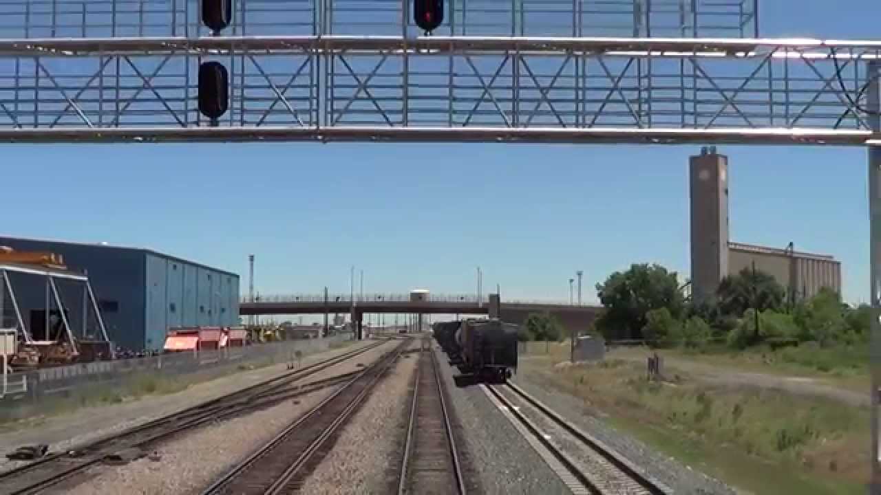 Amtrak's California Zephyr - REAR VIEW - Departing Denver
