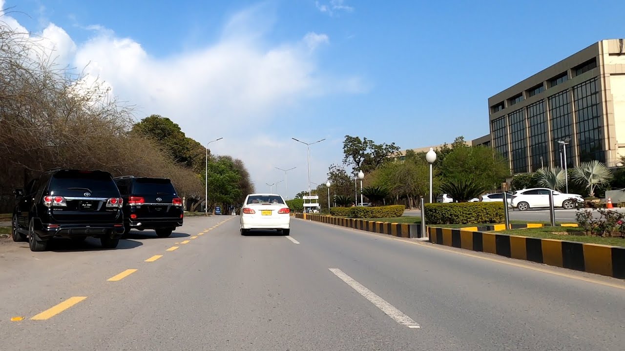 [4K] Islamabad Capital City Pakistan - Karachi Company Blue Area Jinnah Avenue Constitution Avenue