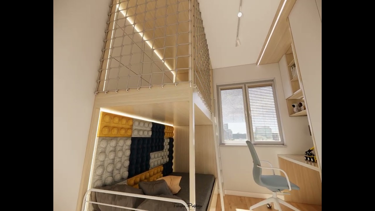 🎬 Pok&oacute;j dziecięcy 9m&sup2; &ndash; nowoczesna i funkcjonalna aranżacja | Projekt wnętrza