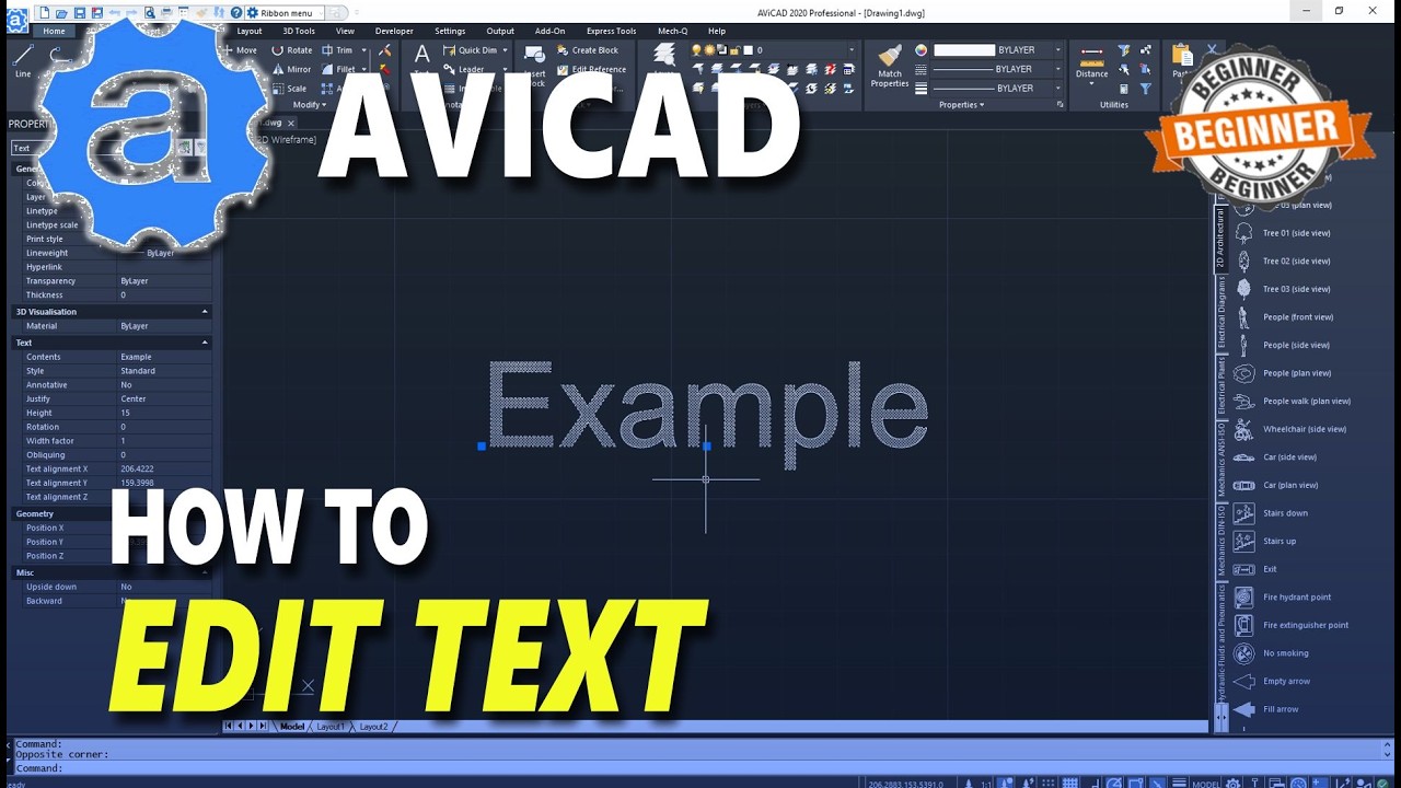 How To Edit Text In AviCAD