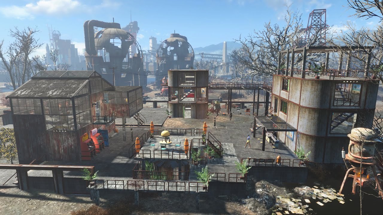 Fallout 4 - COUNTY CROSSING - Settlement build tour - NO MODS