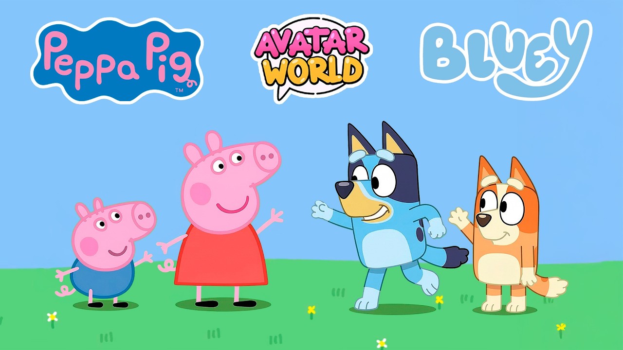PEPPA PIG y BLUEY JUEGAN en Avatar World 🐽🐶✨