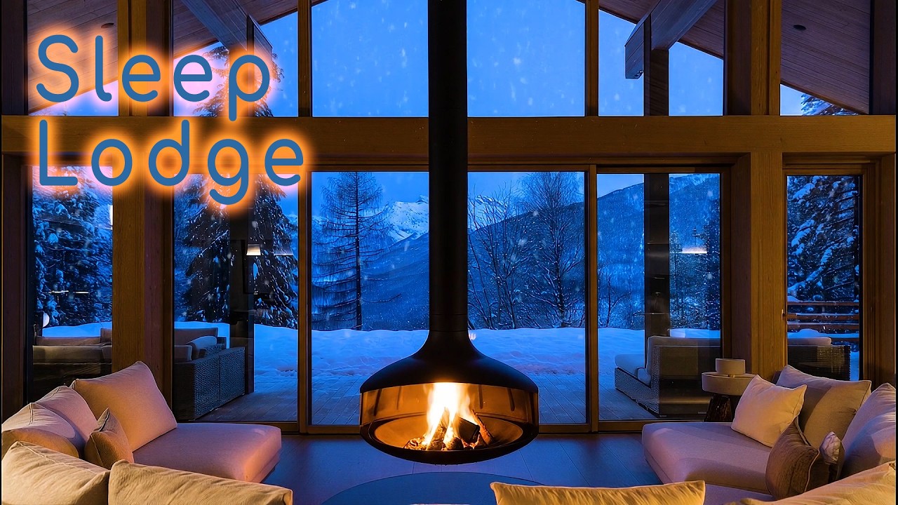 🔥 Modern Snow House ❄️ Minimal Winter Night Ambience 2H