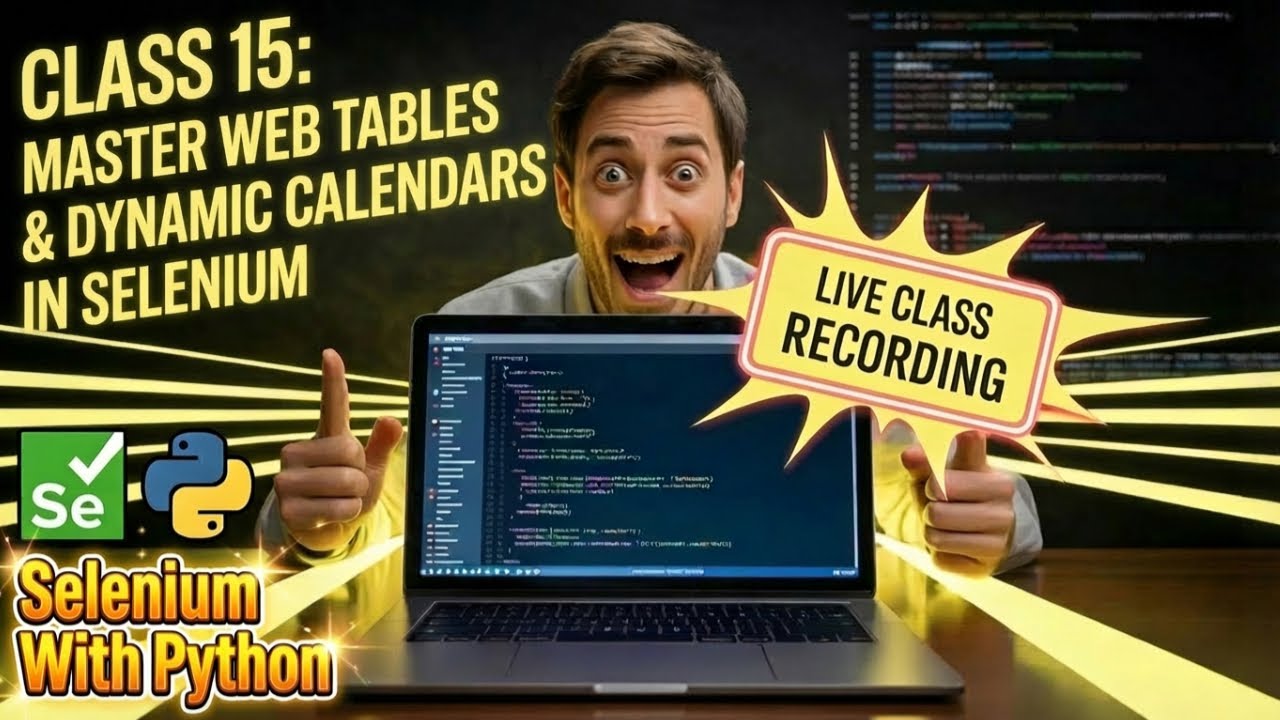 Selenium Python Class 15 LIVE: Master Web Tables & Dynamic Calendars in Selenium